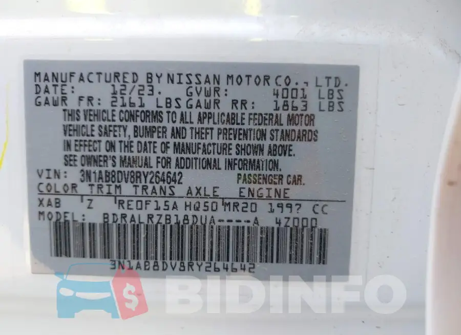 3N1AB8DV8RY264642 Photo# 9