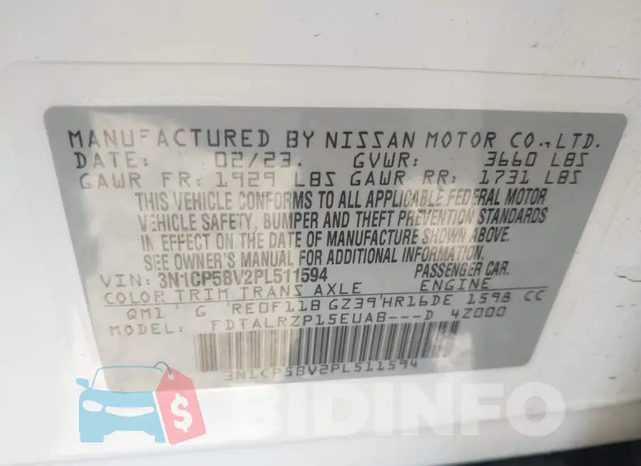 3N1CP5BV2PL511594 Photo# 9