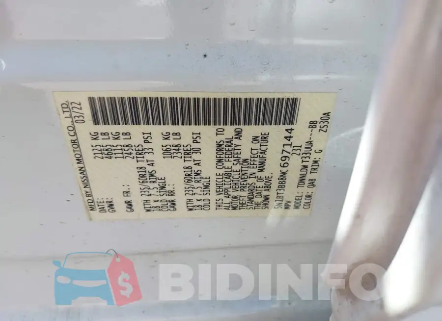 5N1BT3BB8NC697144 Photo# 9