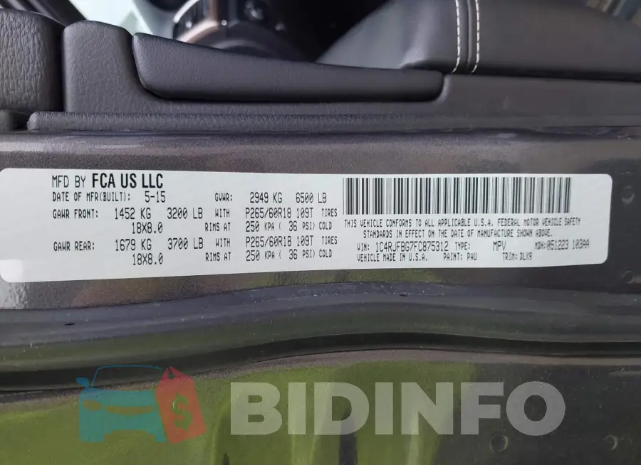 1C4RJFBG7FC875312 Photo# 9