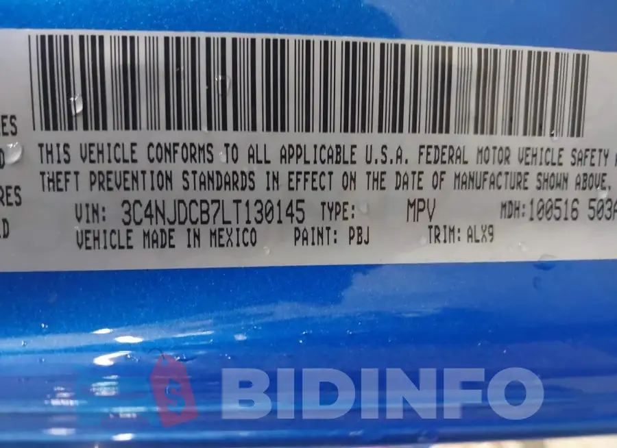 3C4NJDCB7LT130145 Photo# 9