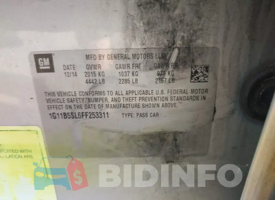 1G11B5SL6FF253311 Photo# 9