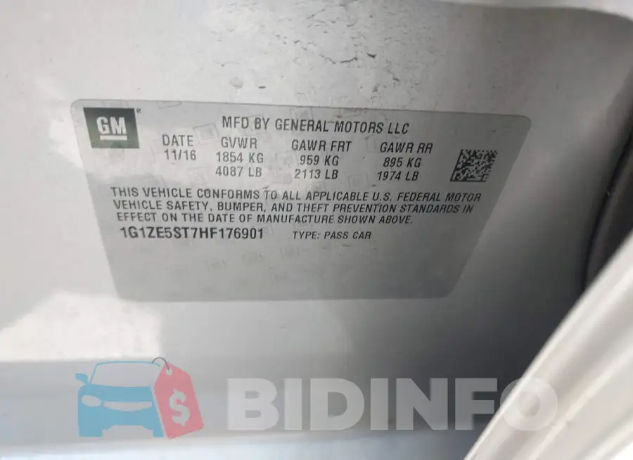 1G1ZE5ST7HF176901 Photo# 9