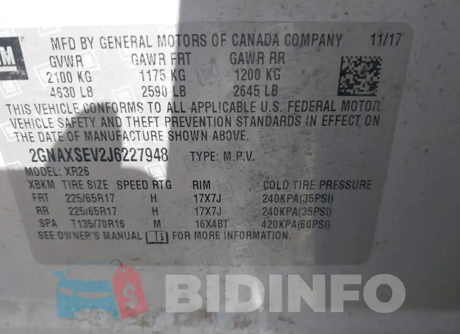 2GNAXSEV2J6227948 Photo# 9