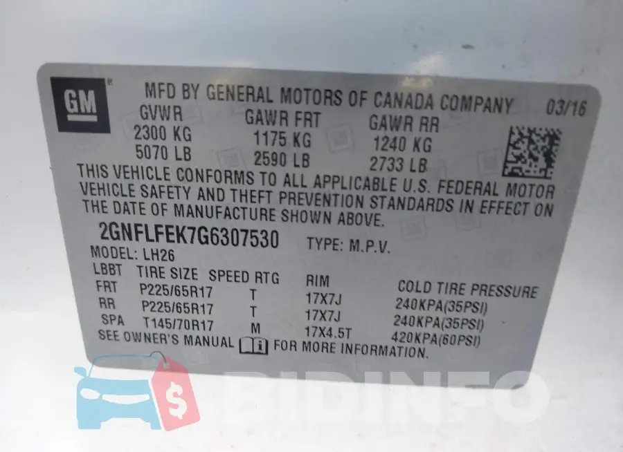2GNFLFEK7G6307530 Photo# 9