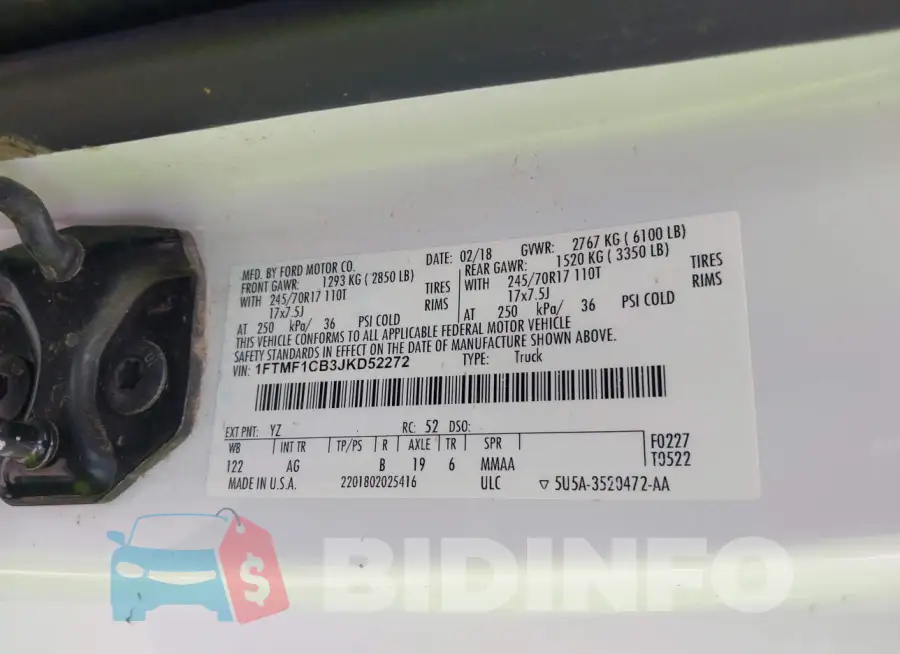 1FTMF1CB3JKD52272 Photo# 9