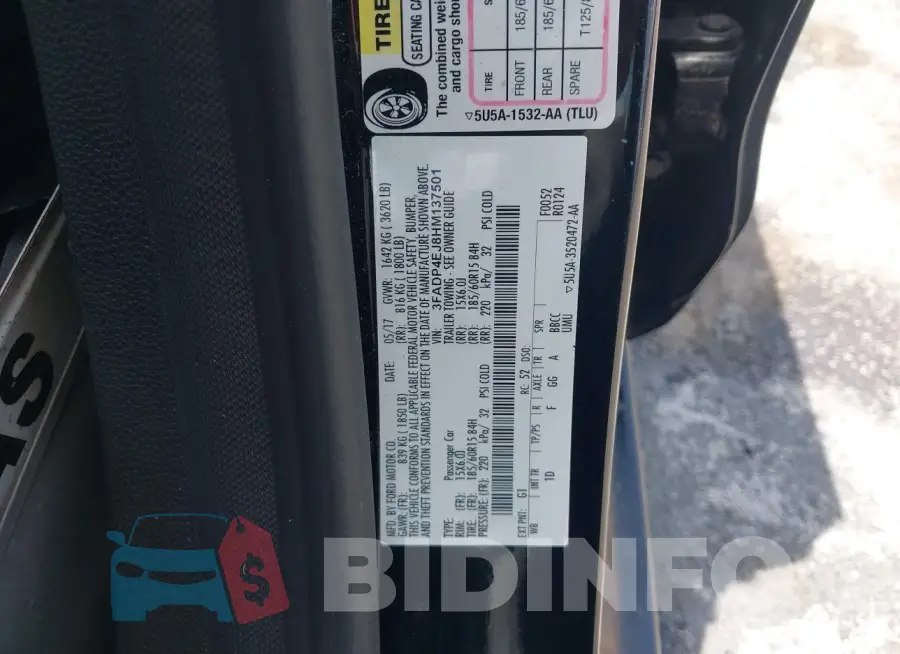 3FADP4EJ8HM137501 Photo# 9