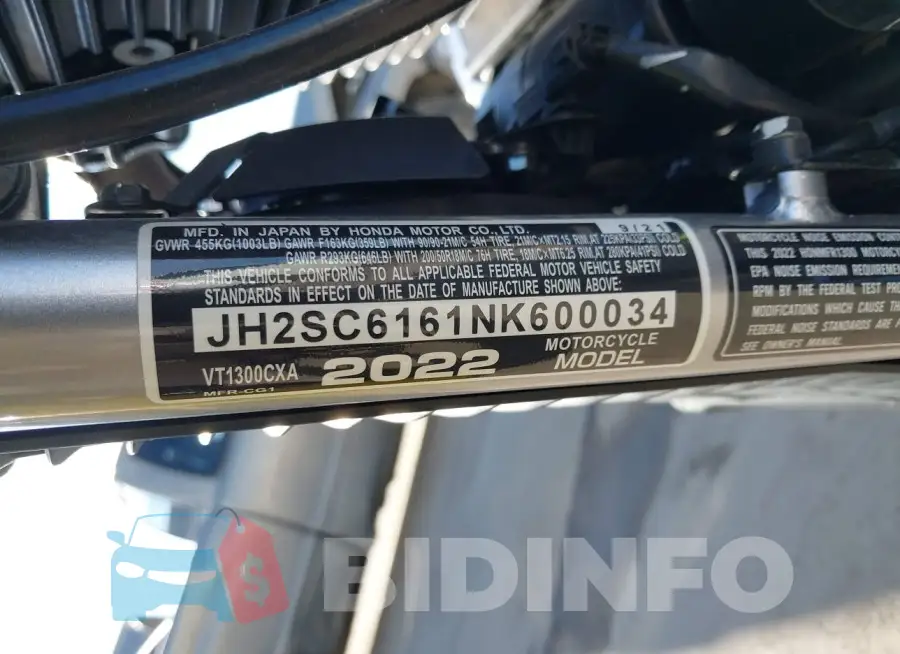 JH2SC6161NK600034 Photo# 10