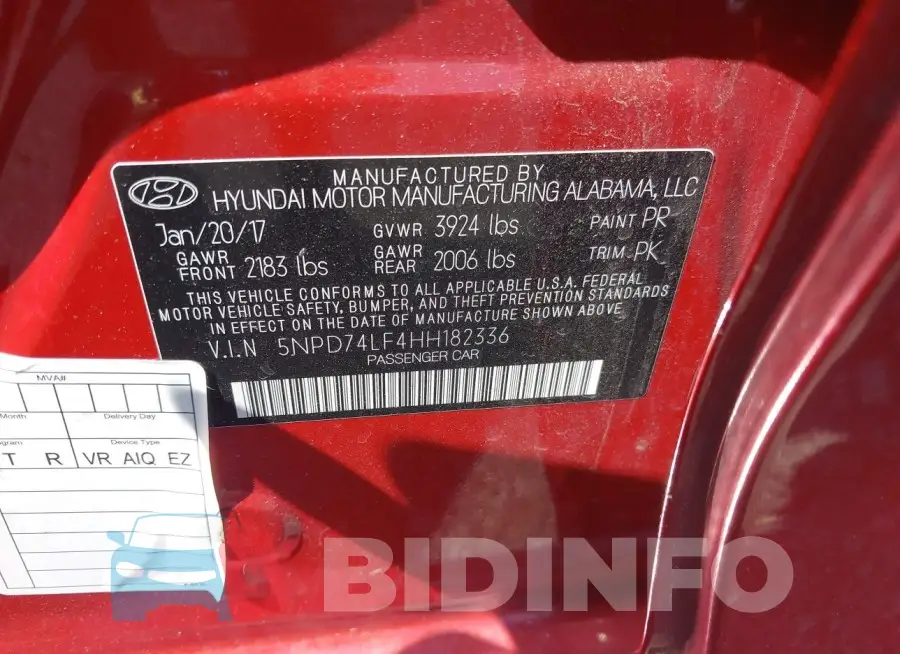 5NPD74LF4HH182336 Photo# 9