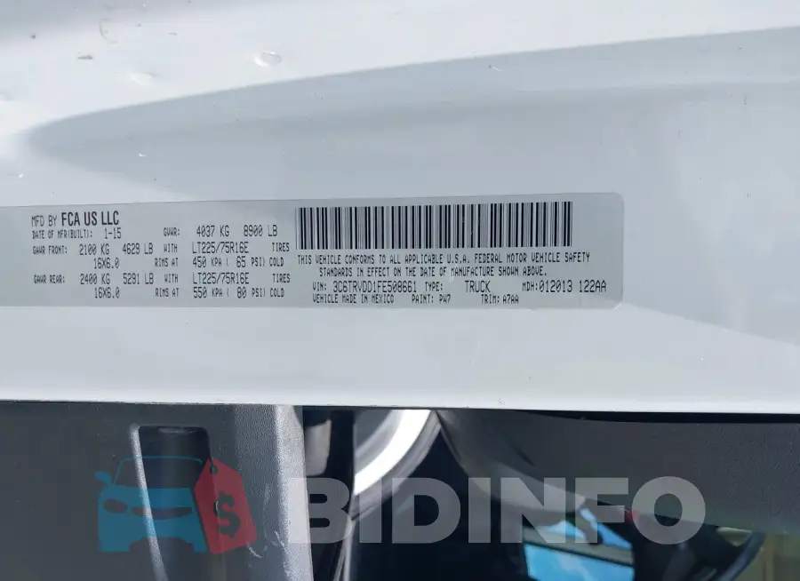 3C6TRVDD1FE508661 Photo# 9