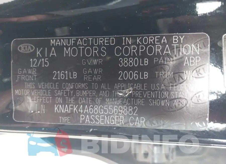 KNAFK4A68G5569882 Photo# 9
