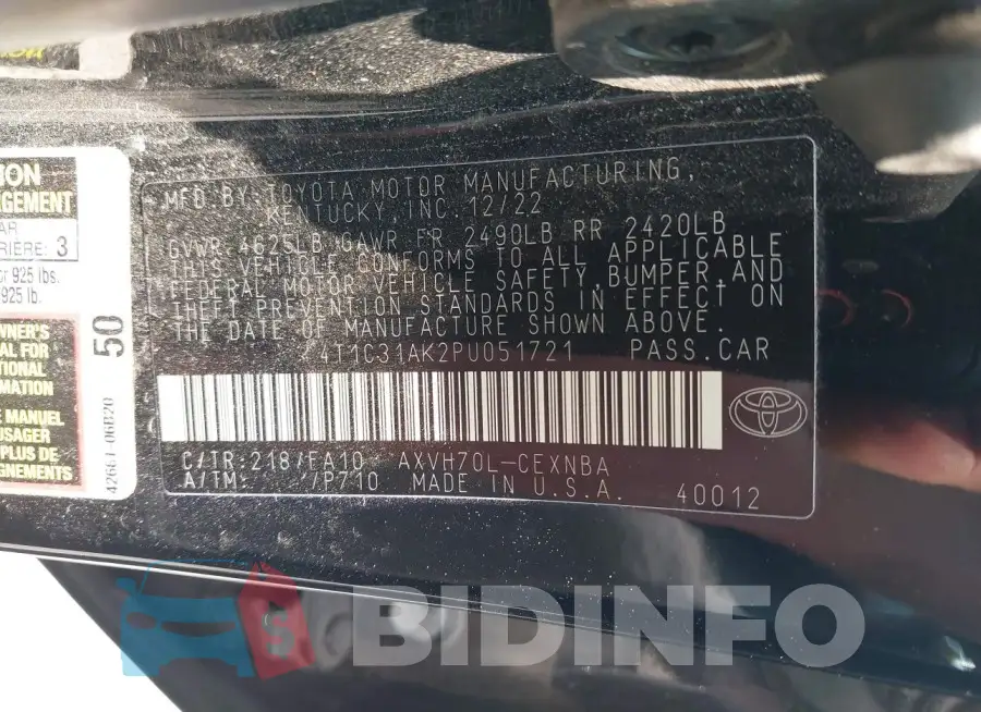 4T1C31AK2PU051721 Photo# 9