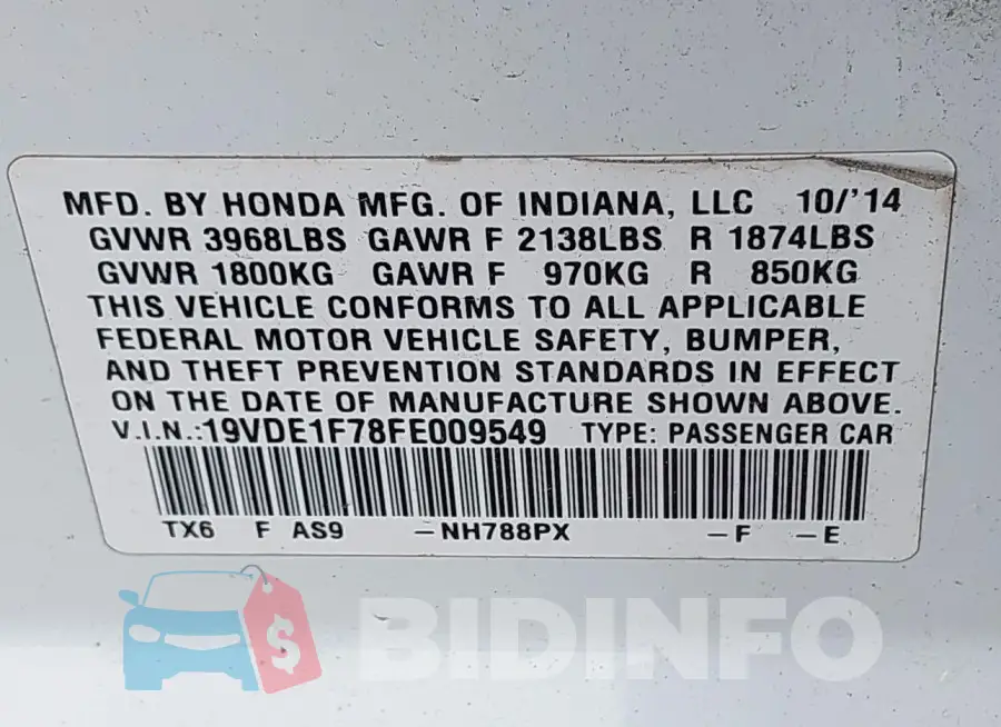 19VDE1F78FE009549 Photo# 9