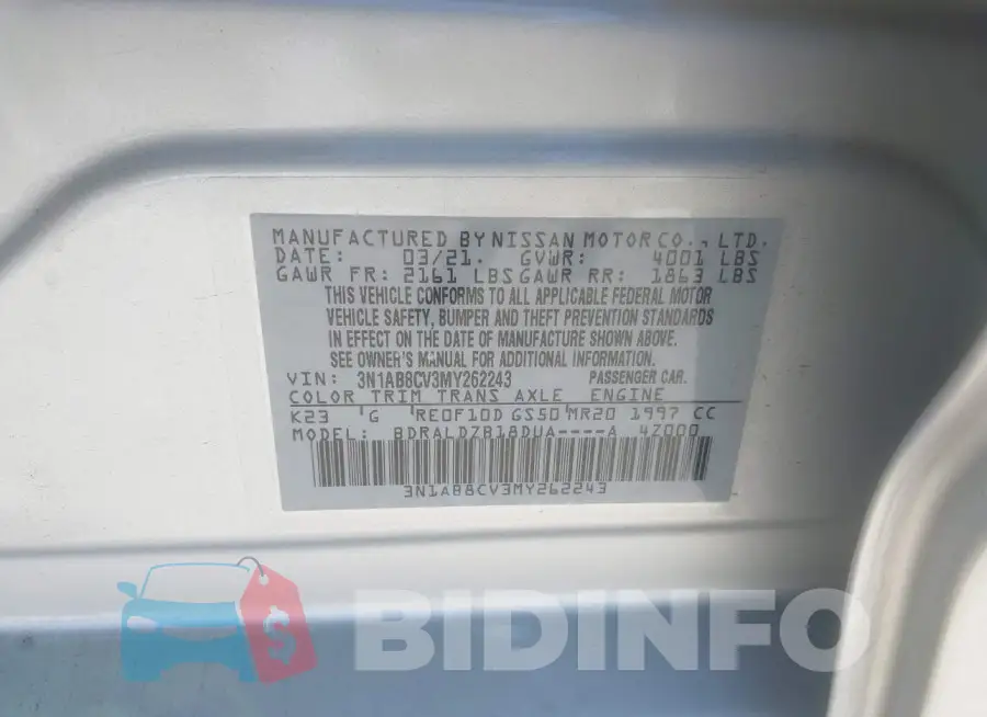 3N1AB8CV3MY262243 Photo# 9