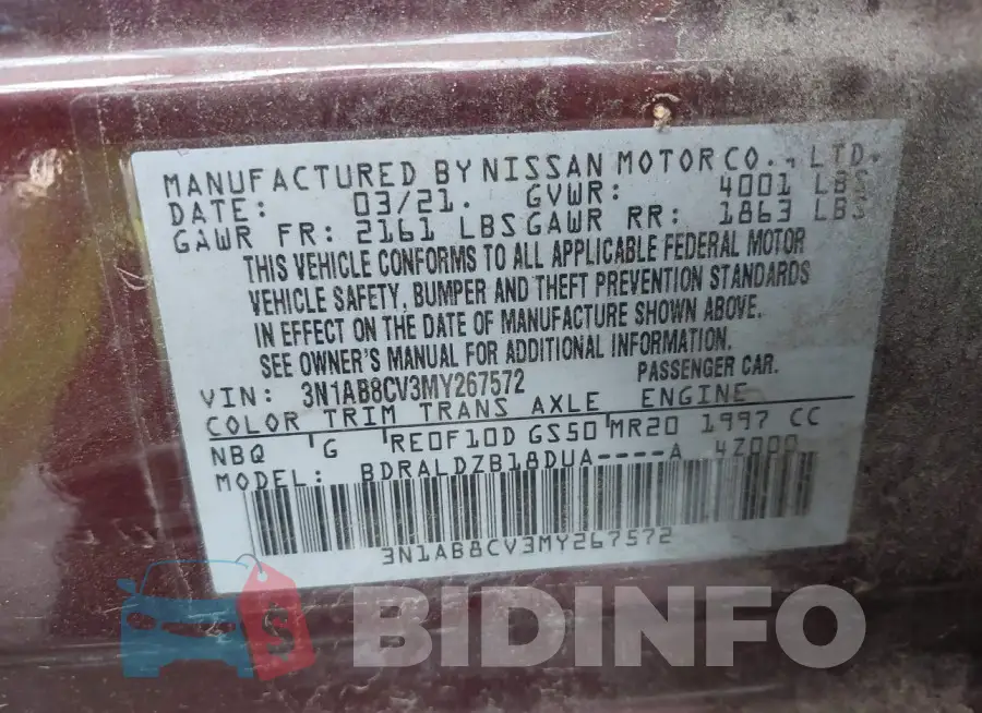 3N1AB8CV3MY267572 Photo# 9