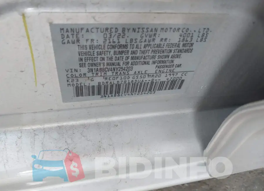 3N1AB8CV4NY254203 Photo# 9