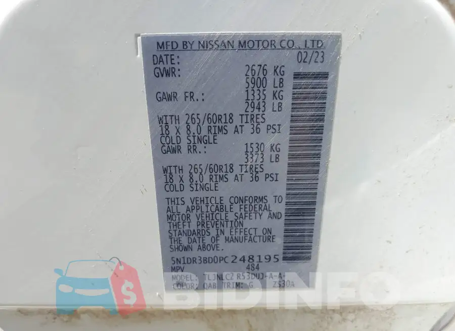 5N1DR3BD0PC248195 Photo# 9
