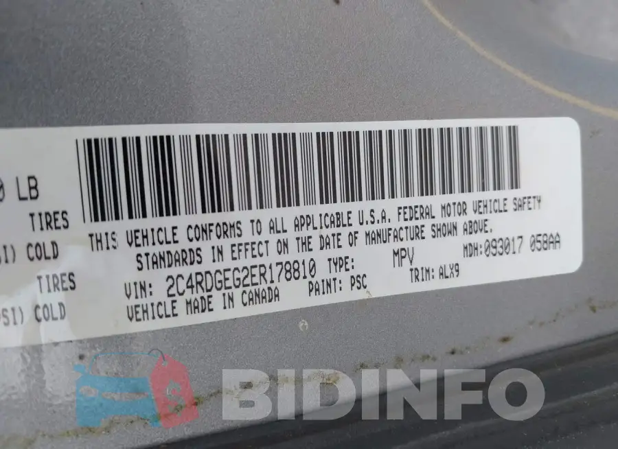 2C4RDGEG2ER178810 Photo# 9