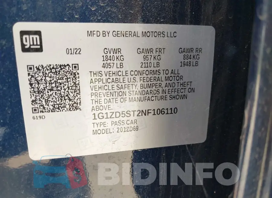 1G1ZD5ST2NF106110 Photo# 9