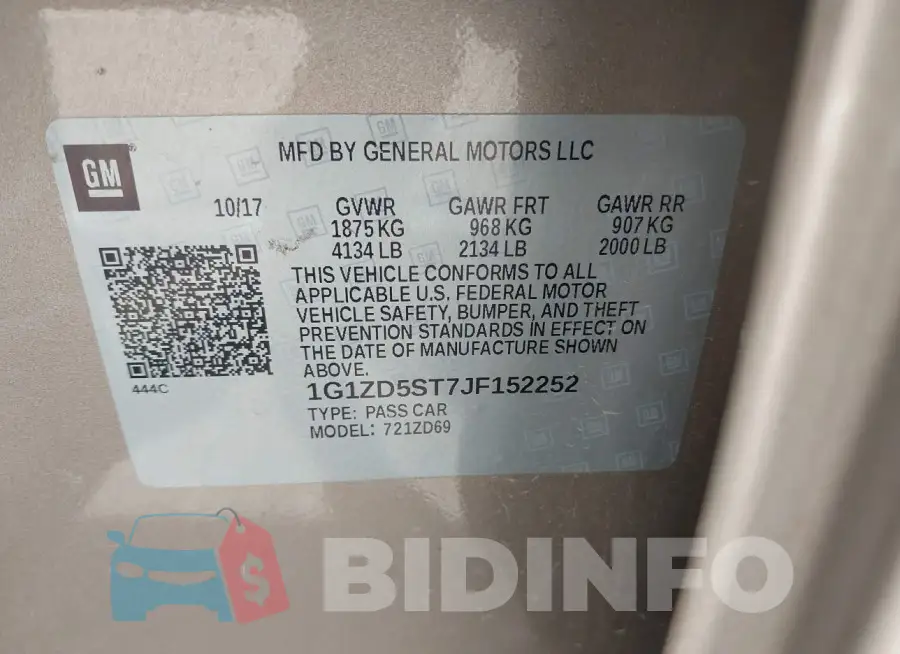 1G1ZD5ST7JF152252 Photo# 9
