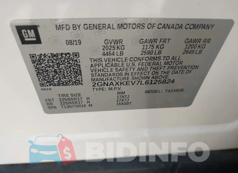 2GNAXKEV7L6125824 Photo# 9