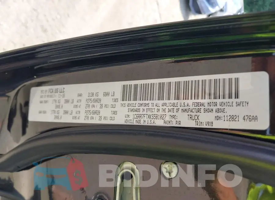 1C6RR7FTXKS581027 Photo# 9