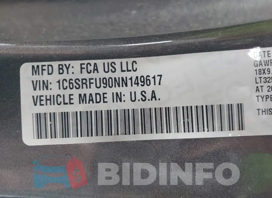 1C6SRFU90NN149617 Photo# 9