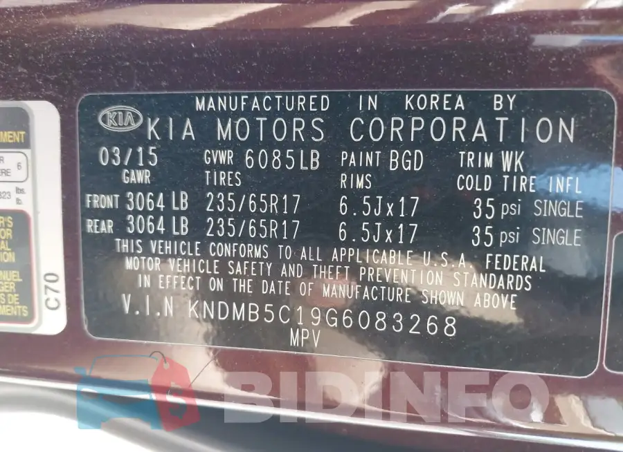 KNDMB5C19G6083268 Photo# 9