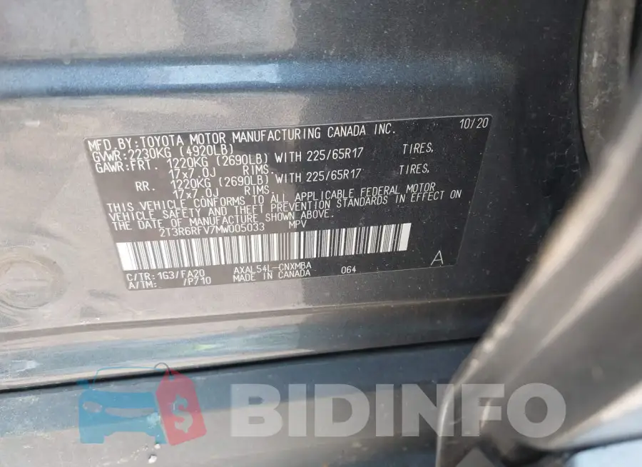 2T3R6RFV7MW005033 Photo# 9