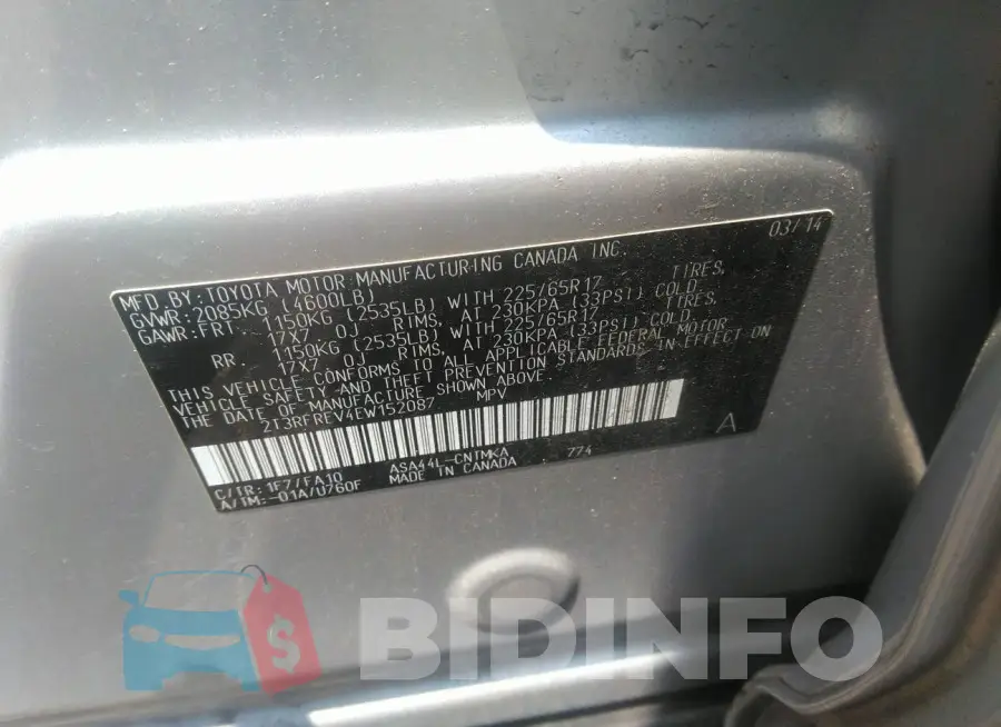 2T3RFREV4EW152087 Photo# 9
