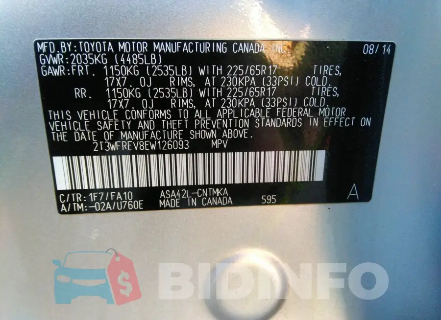 2T3WFREV8EW126093 Photo# 9