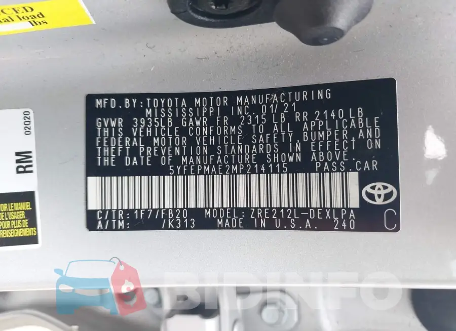 5YFEPMAE2MP214115 Photo# 9