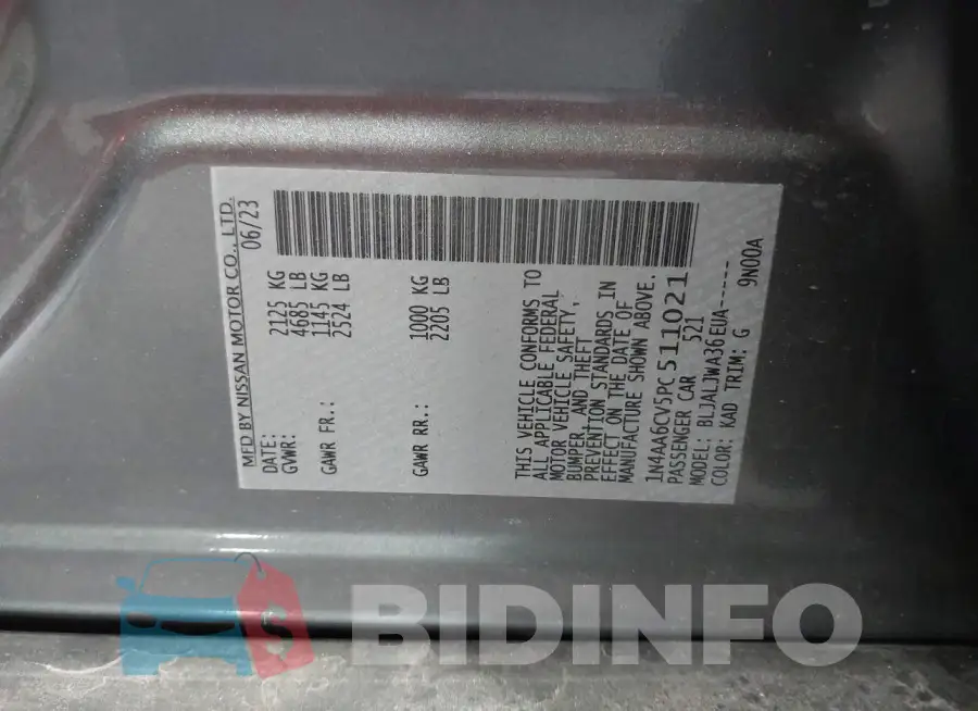 1N4AA6CV5PC511021 Photo# 9