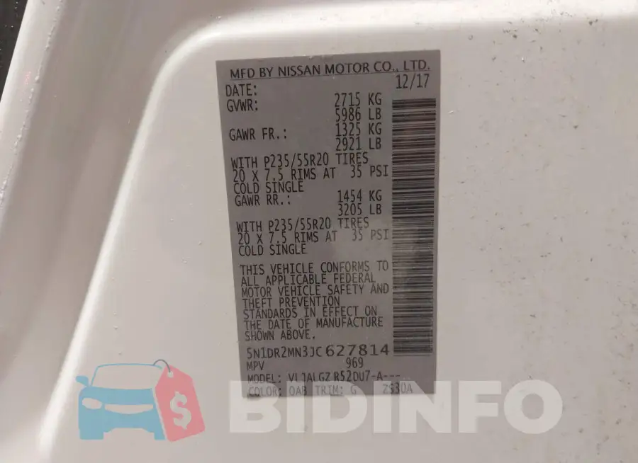 5N1DR2MN3JC627814 Photo# 9