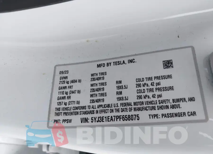 5YJ3E1EA7PF658075 Photo# 9