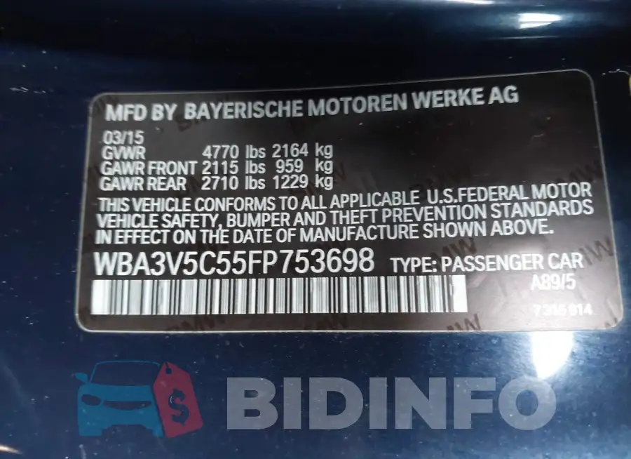 WBA3V5C55FP753698 Photo# 9