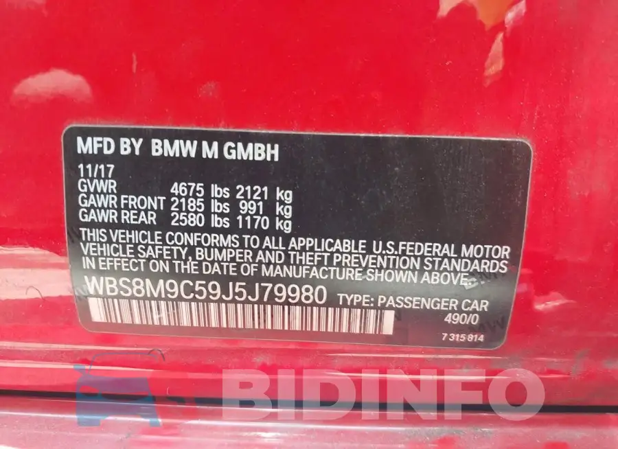 WBS8M9C59J5J79980 Photo# 9