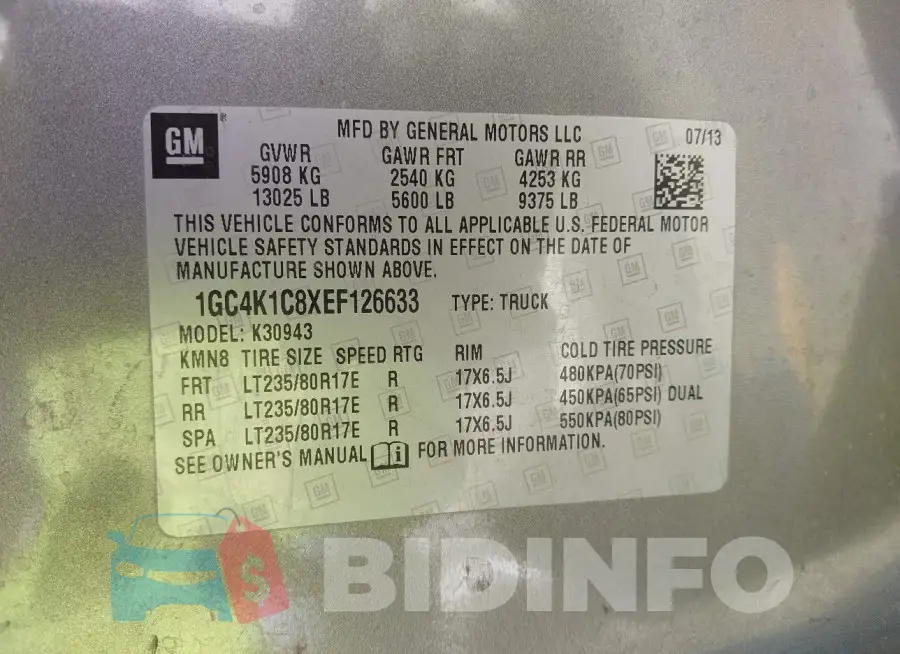 1GC4K1C8XEF126633 Photo# 8