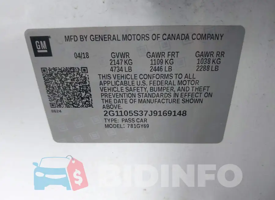 2G1105S37J9169148 Photo# 9