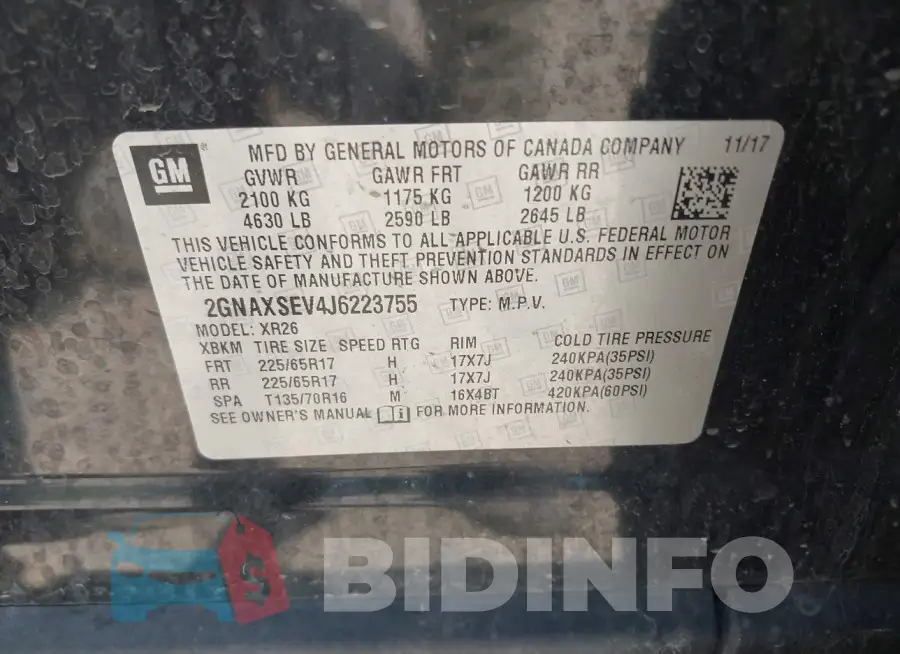 2GNAXSEV4J6223755 Photo# 9