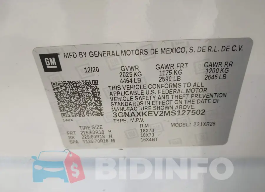 3GNAXKEV2MS127502 Photo# 9