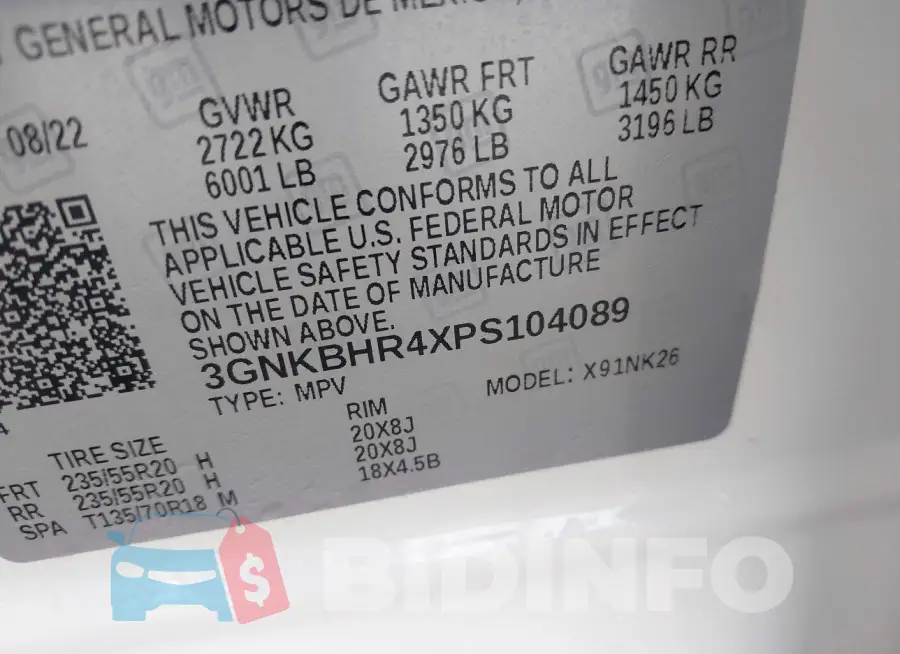 3GNKBHR4XPS104089 Photo# 9