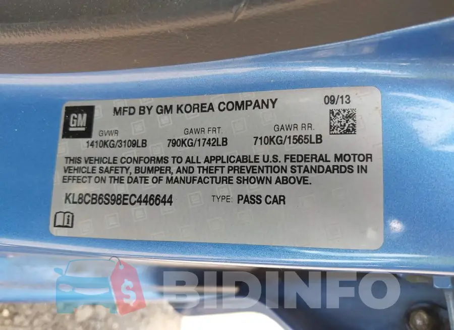 KL8CB6S98EC446644 Photo# 9
