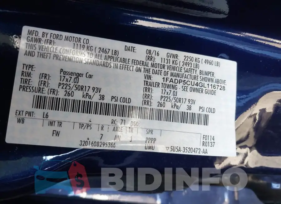 1FADP5CU4GL116728 Photo# 9
