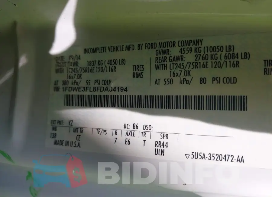 1FDWE3FL8FDA04194 Photo# 8
