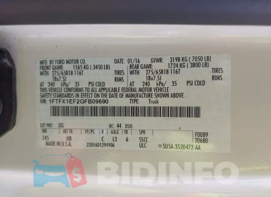 1FTFX1EF2GFB09690 Photo# 9