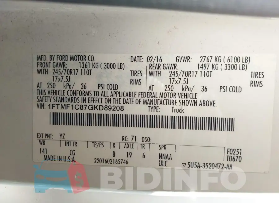 1FTMF1C87GKD89208 Photo# 9
