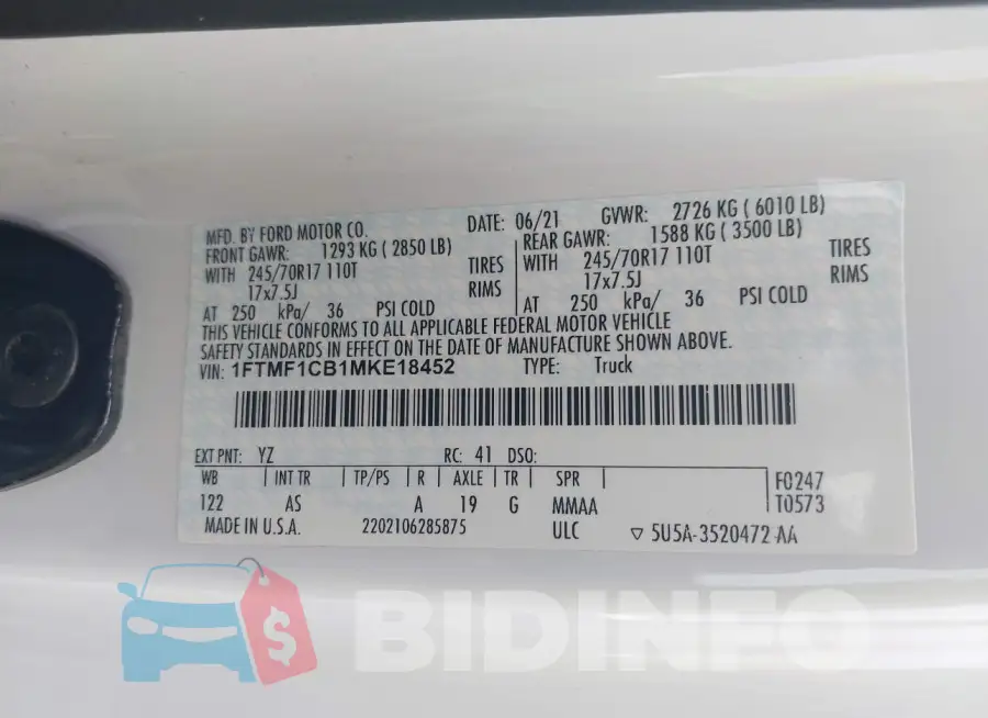 1FTMF1CB1MKE18452 Photo# 9