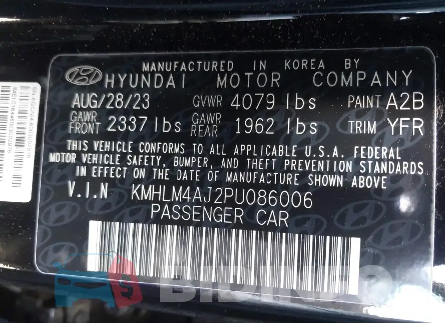KMHLM4AJ2PU086006 Photo# 9