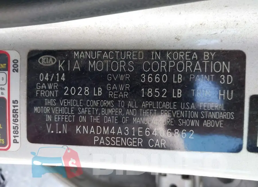 KNADM4A31E6406862 Photo# 9
